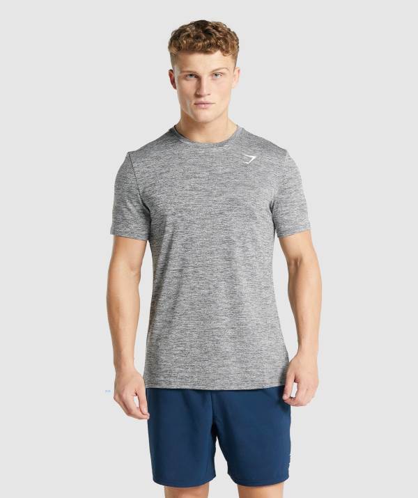 Panske Tricka Gymshark Arrival Marl Siva | DS2647081